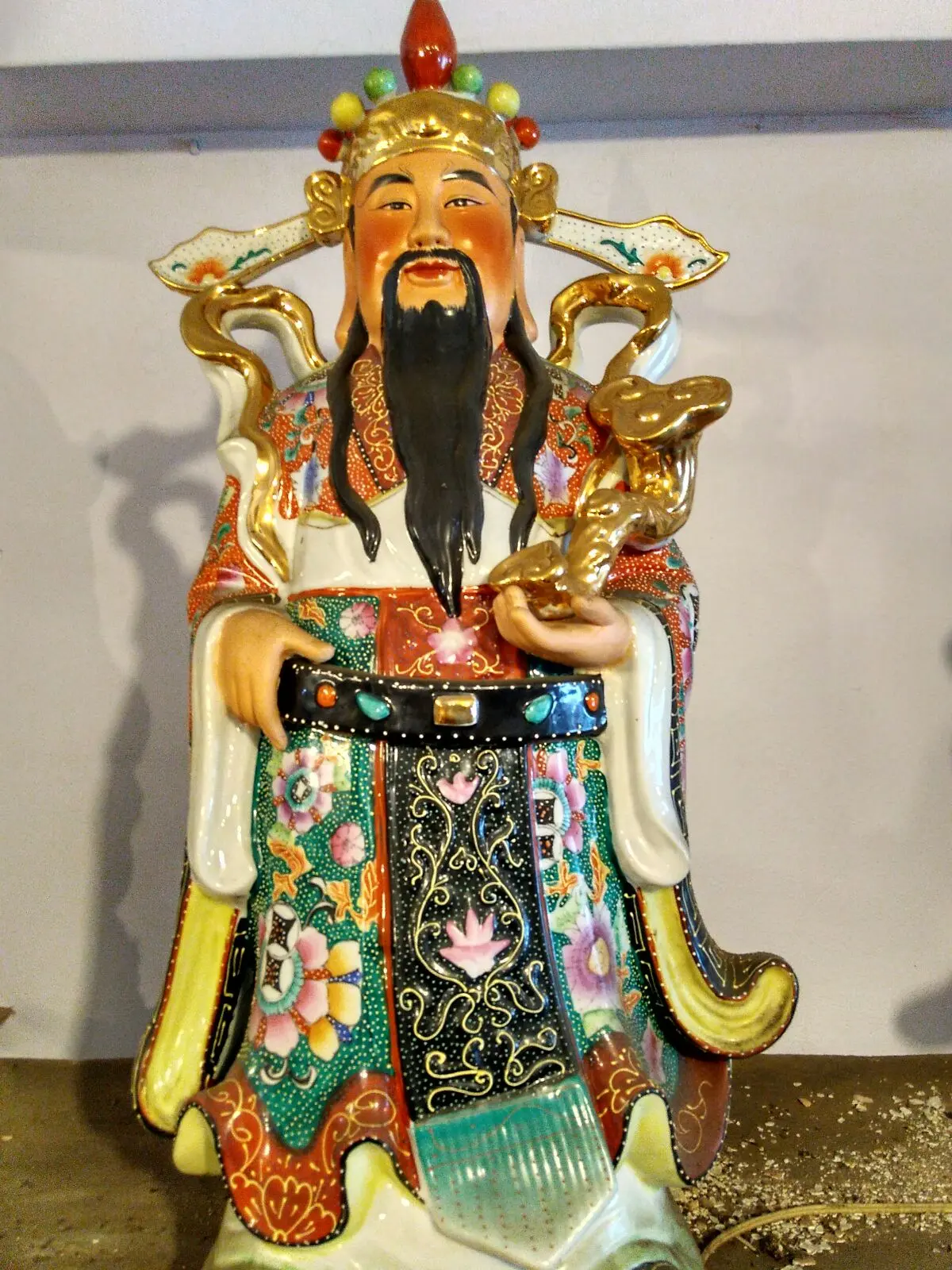 Patung Budha Fu Lu Shou Keramik 23x75cm